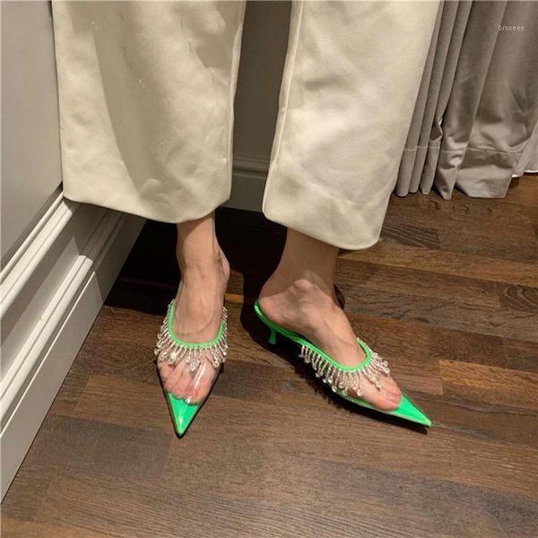 slippers fashion women sandals pointed toe rhinestone transparent slides thin low heels slip on shallow crystal summer1, Black
slippers fashion women sandals pointed toe rhinestone transparent slides thin low heels slip on shallow crystal summer1, Black