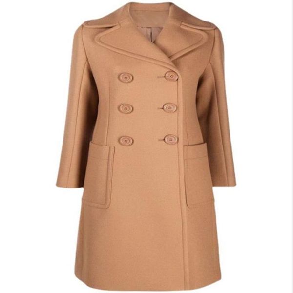 women's wool & blends autumn winter fashion double-breasted women cashmere overcoat patch pocket mid-length ol commuter slim outwear, Black
women's wool & blends autumn winter fashion double-breasted women cashmere overcoat patch pocket mid-length ol commuter slim outwear, Black