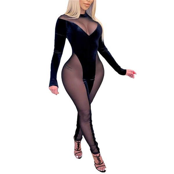 women's jumpsuits & rompers woman jumpsuit mesh perspective splicing turtleneck long sleeve high waist elastic slim nightclub clothes, Black;white
women's jumpsuits & rompers woman jumpsuit mesh perspective splicing turtleneck long sleeve high waist elastic slim nightclub clothes, Black;white