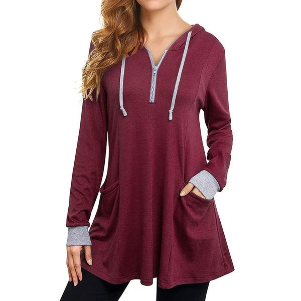 autumn casual long sleeve half zipper loose sweatshirt elegant winter hooded pullover women patchwork drawstring jumper women's hoodie, Black
autumn casual long sleeve half zipper loose sweatshirt elegant winter hooded pullover women patchwork drawstring jumper women's hoodie, Black