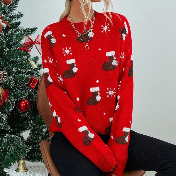 women's sweaters 2021 women christmas sweater casual lazy style snowflake and socks printed loose knit pullover round neck autumn winte, White;black
women's sweaters 2021 women christmas sweater casual lazy style snowflake and socks printed loose knit pullover round neck autumn winte, White;black
