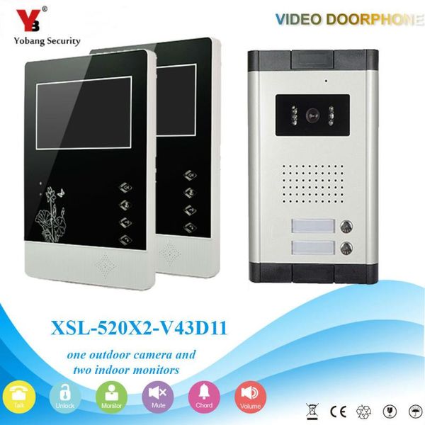 yobang security 2 units 4.3 inch video home intercom phone system night vision hand-wired door entry bell phones
yobang security 2 units 4.3 inch video home intercom phone system night vision hand-wired door entry bell phones