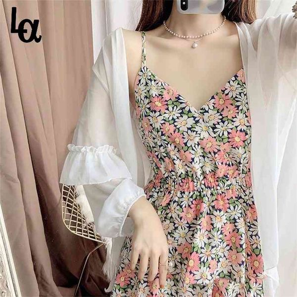 female summer two-piece outfit woman dresses vestido casual long sleeve chiffon spaghetti-strap floral print 210519, White
female summer two-piece outfit woman dresses vestido casual long sleeve chiffon spaghetti-strap floral print 210519, White