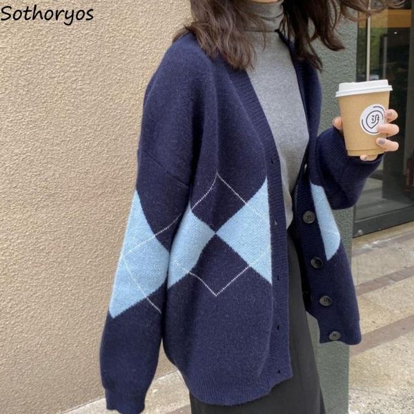 women's knits & tees preppy cardigan women argyle oversize couple soft boyfriend knitwear fashion teenagers female sweaters cla, White
women's knits & tees preppy cardigan women argyle oversize couple soft boyfriend knitwear fashion teenagers female sweaters cla, White