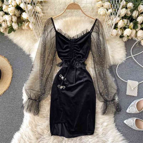 temperament velvet dress wooden ears v-neck mesh stitching puff sleeve hip irregular a-line skirt uk326 210507, Black;gray
temperament velvet dress wooden ears v-neck mesh stitching puff sleeve hip irregular a-line skirt uk326 210507, Black;gray