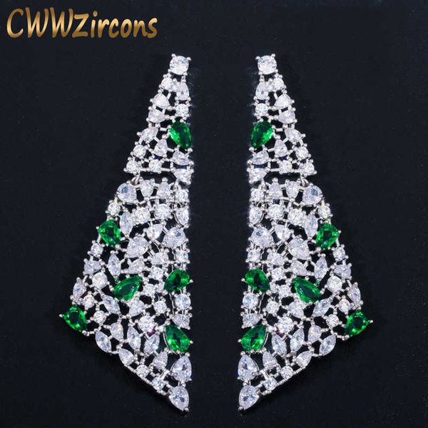 unique triangle multi cubic zirconia statement large long drop women wedding party earrings with green crystal cz608 210714, Silver
unique triangle multi cubic zirconia statement large long drop women wedding party earrings with green crystal cz608 210714, Silver