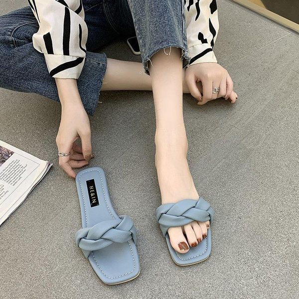 weaving blue yellow slippers women 2021 summer beach flip flops casual slides fashion square toe beige flat shoes, Black
weaving blue yellow slippers women 2021 summer beach flip flops casual slides fashion square toe beige flat shoes, Black