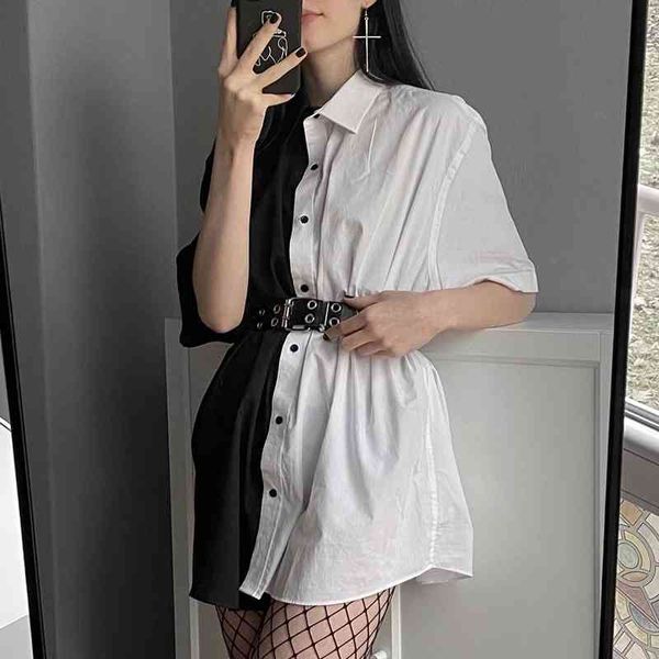 streetwear black white long blouse shirt patchwork contrast color fashion women blouses loose cardigan sale 210426
streetwear black white long blouse shirt patchwork contrast color fashion women blouses loose cardigan sale 210426