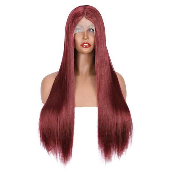 synthetic wigs 26inch 180%density red wine long silky straight lace front wig for women with baby hair heat resistant fiber daily, Black
synthetic wigs 26inch 180%density red wine long silky straight lace front wig for women with baby hair heat resistant fiber daily, Black
