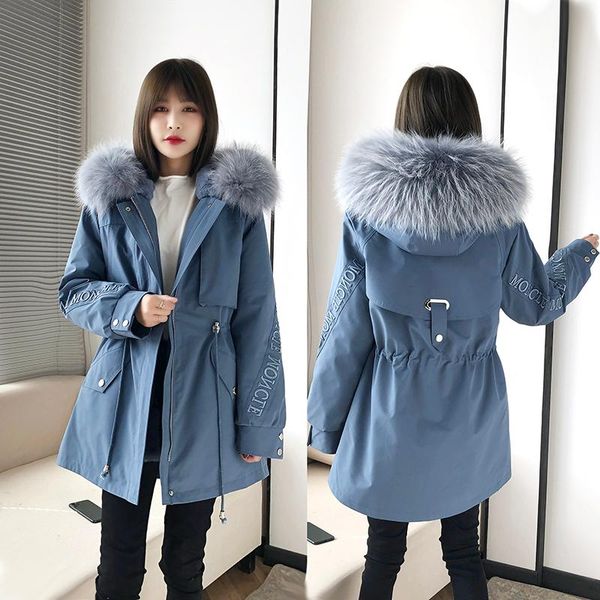 women's fur & faux winter women real coat long lining hooded parka large raccoon collar warm coats big loose fashion, Black
women's fur & faux winter women real coat long lining hooded parka large raccoon collar warm coats big loose fashion, Black