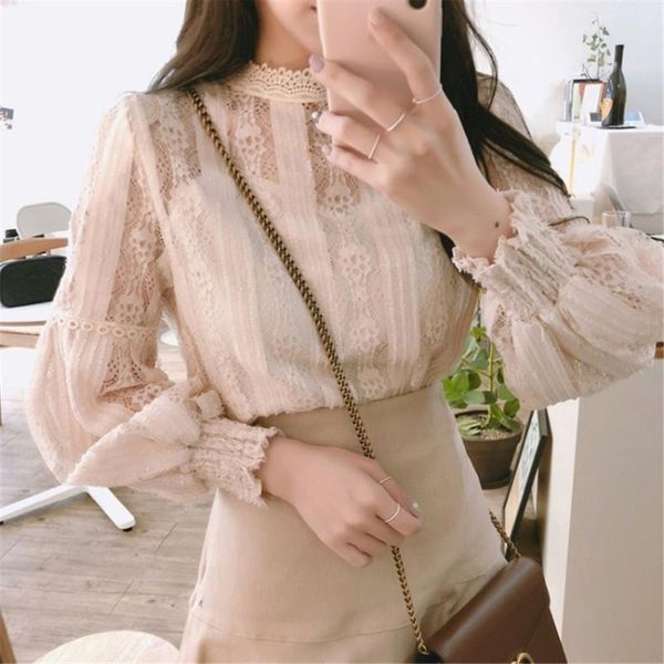 women's polos korean sweet women blouses autumn long sleeve lace blouse for vintage spliced solid blusas mujer de moda 2021, White
women's polos korean sweet women blouses autumn long sleeve lace blouse for vintage spliced solid blusas mujer de moda 2021, White