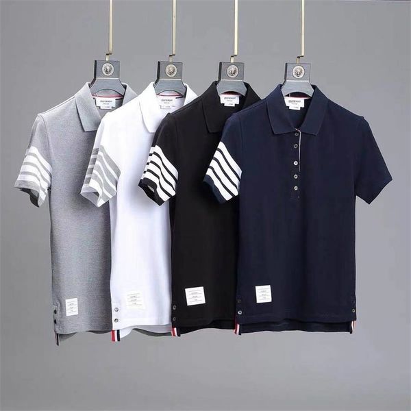 summer new trendy brand tb four bars men's short sleeve polo shirt casual and versatile youth all cotton round neck t-shirt, White;black
summer new trendy brand tb four bars men's short sleeve polo shirt casual and versatile youth all cotton round neck t-shirt, White;black