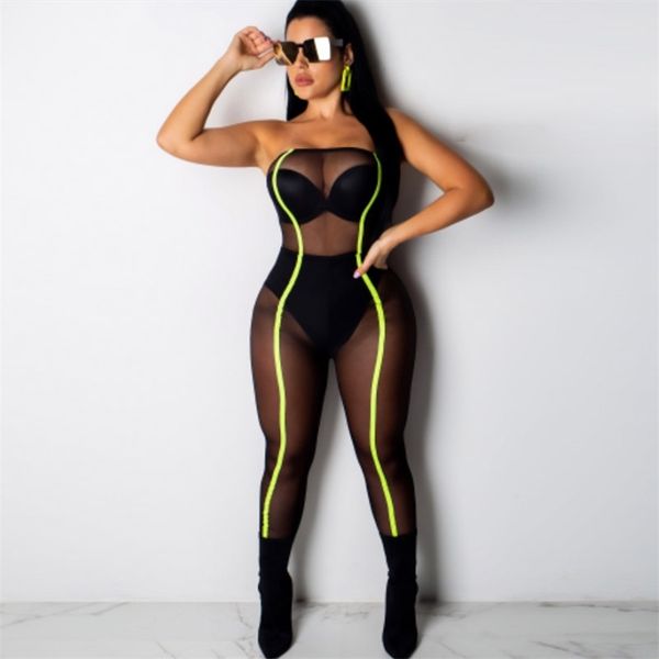 plus size women clothing jumpsuits summer strapless mesh see through patchwork striped skinny jumpsuit overalls 210517, Black;white
plus size women clothing jumpsuits summer strapless mesh see through patchwork striped skinny jumpsuit overalls 210517, Black;white