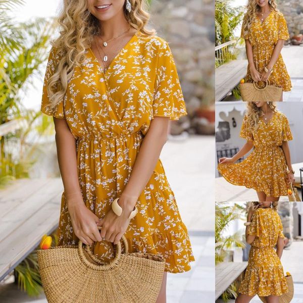 casual dresses holiday sundress women vintage dress floral print v-neck evening party lady loose short sleeve bodycon mini, Black;gray
casual dresses holiday sundress women vintage dress floral print v-neck evening party lady loose short sleeve bodycon mini, Black;gray