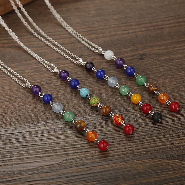8mm natural stone bead healing silver plated energy pendant necklaces with chain for women girl party club jewelry
8mm natural stone bead healing silver plated energy pendant necklaces with chain for women girl party club jewelry