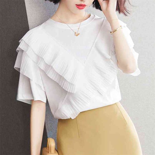 ruffles design white t-shirts woman o-neck short sleeve loose casual shirts female clothing harajuku 210601
ruffles design white t-shirts woman o-neck short sleeve loose casual shirts female clothing harajuku 210601