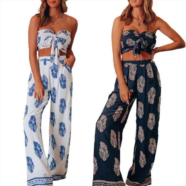summer boho printed 2 pieces pant sets women sleeveless strapless bustier crop loose wide leg pants lady beach sets, White
summer boho printed 2 pieces pant sets women sleeveless strapless bustier crop loose wide leg pants lady beach sets, White