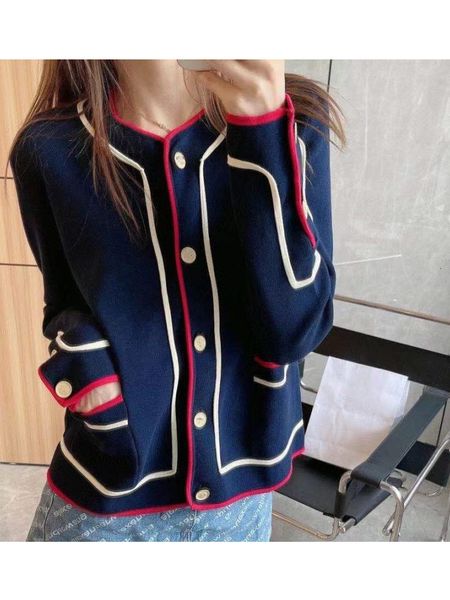 women's sweaters early autumn cotton knitted cardigan color ccontrast design advanced navy blue series age reducing girl feeling 8, White;black
women's sweaters early autumn cotton knitted cardigan color ccontrast design advanced navy blue series age reducing girl feeling 8, White;black