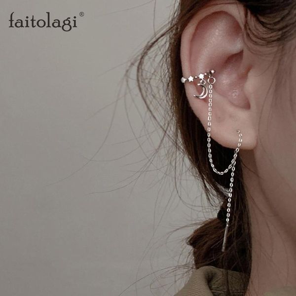 stud shine moon star chain earrings women punk crescent geometric tassel piercing earring hip hop cool girl party jewelry oorbellen, Golden;silver
stud shine moon star chain earrings women punk crescent geometric tassel piercing earring hip hop cool girl party jewelry oorbellen, Golden;silver