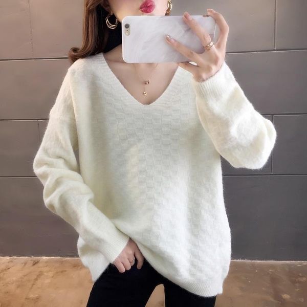 women's sweaters autumn and winter fashion loose style korean, White;black
women's sweaters autumn and winter fashion loose style korean, White;black