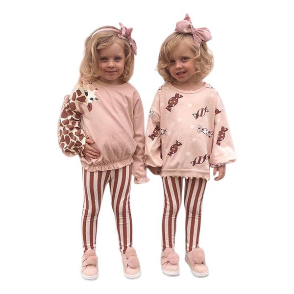 clothing sets 2pcs autumn infant baby girls casual outfits giraffe/candy print long sleeve round neck pullover color block striped pants 1-5, White
clothing sets 2pcs autumn infant baby girls casual outfits giraffe/candy print long sleeve round neck pullover color block striped pants 1-5, White
