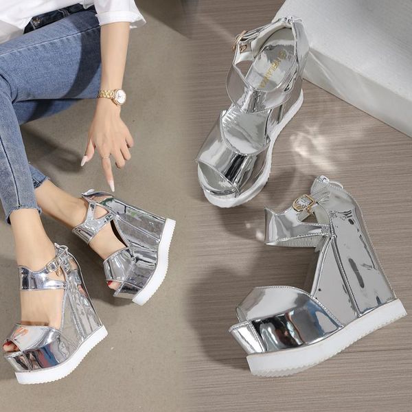 sandals 15 cm wedges platform women 2021 summer high heels fashion rome shoes peep toe increase thick bottom pumps, Black
sandals 15 cm wedges platform women 2021 summer high heels fashion rome shoes peep toe increase thick bottom pumps, Black