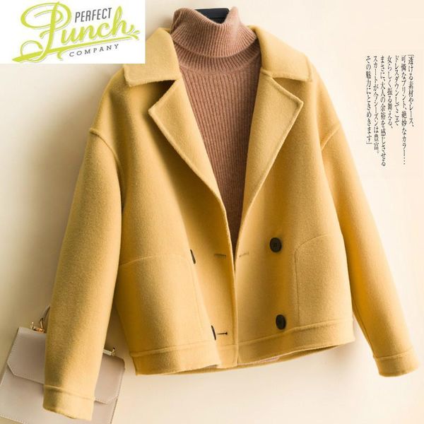 women's wool & blends female short 100% coat korean double-sided jacket loose overcoat spring autumn womens coats and jackets 9217 kj50, Black
women's wool & blends female short 100% coat korean double-sided jacket loose overcoat spring autumn womens coats and jackets 9217 kj50, Black