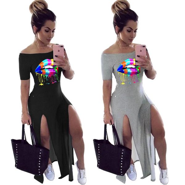 casual dresses 1l118 summer women street dress vestidos color mouth print one word neck plus size, Black;gray
casual dresses 1l118 summer women street dress vestidos color mouth print one word neck plus size, Black;gray