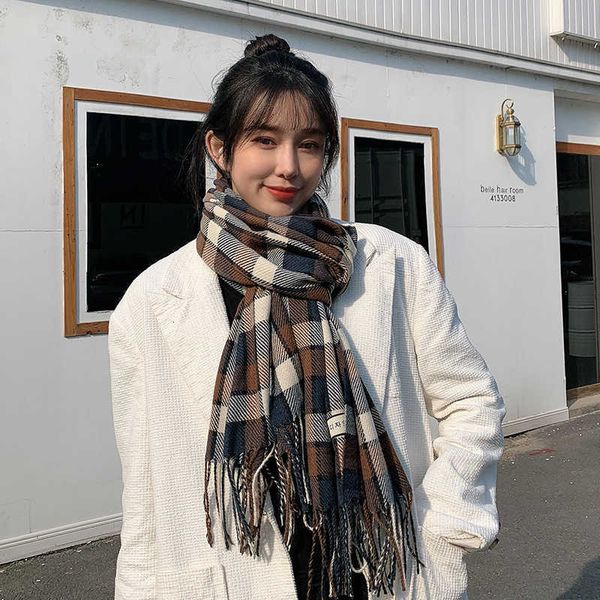 korean scarf women's winter 2021 plaid scarf imitation cashmere warm tassel shawl thickened bib, Blue;gray
korean scarf women's winter 2021 plaid scarf imitation cashmere warm tassel shawl thickened bib, Blue;gray
