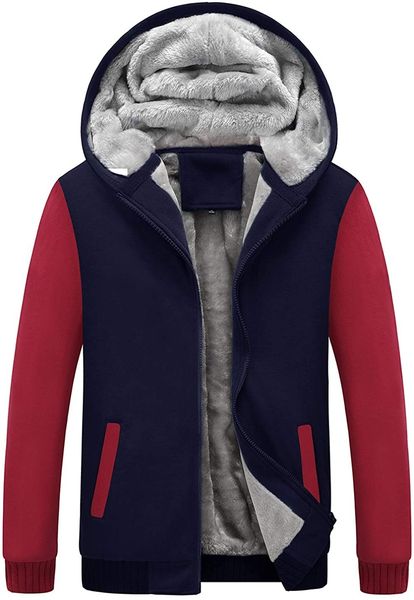 men's winter thicken fleece sherpa lined zipper hoodie sweatshirt jacket, Black
men's winter thicken fleece sherpa lined zipper hoodie sweatshirt jacket, Black