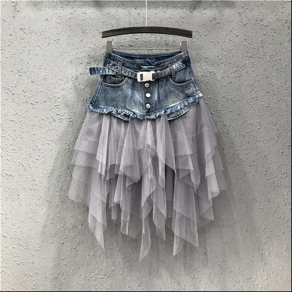 denim tulle asymmetrical mesh womens skirt patchwork pocket empire pleated midi tassel streetwear short jean, Black
denim tulle asymmetrical mesh womens skirt patchwork pocket empire pleated midi tassel streetwear short jean, Black