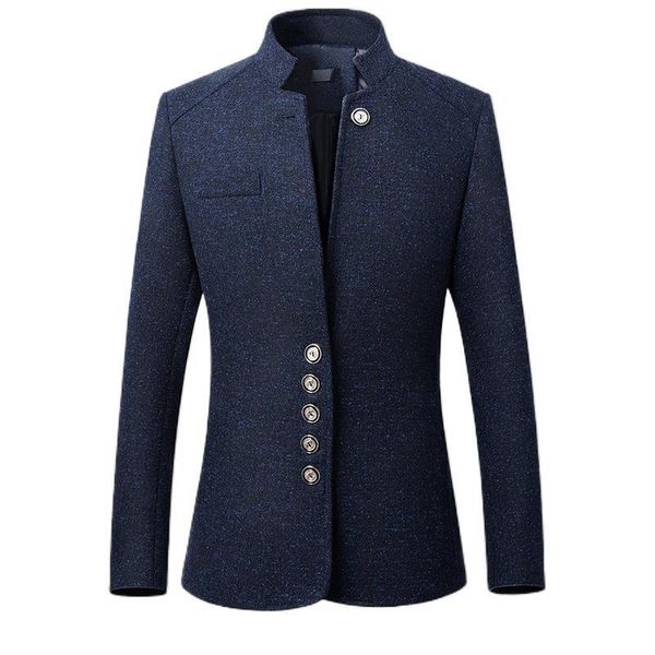 hair autumn men's stand straight collar coat zhongshan suit single breasted, White;black
hair autumn men's stand straight collar coat zhongshan suit single breasted, White;black