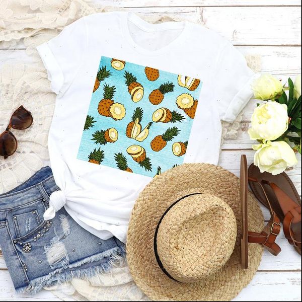 women t shirt graphic cartoon pineapple fruit sweet beach holiday 90s girl lady clothing female tees print womens, White
women t shirt graphic cartoon pineapple fruit sweet beach holiday 90s girl lady clothing female tees print womens, White