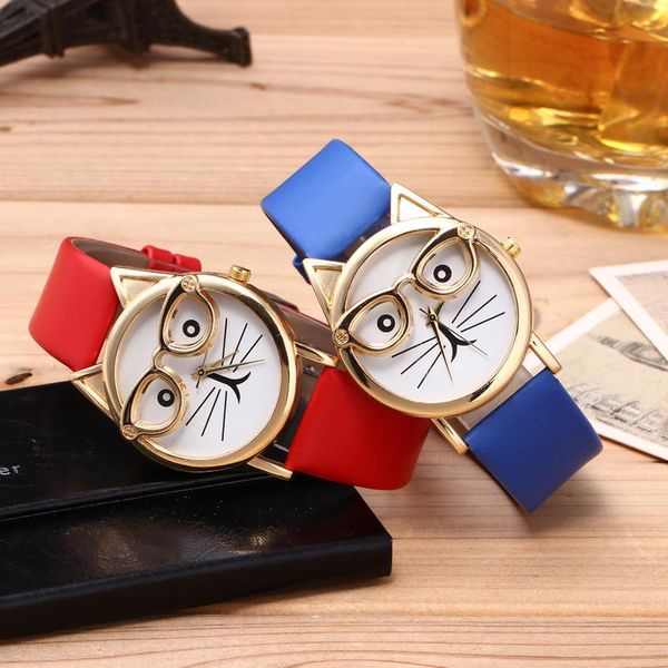 charm bracelets heeda cute cartoon cat women watch korean fashion creative glasses children wristwatch kpop big name simple bracelet bijoux, Golden;silver
charm bracelets heeda cute cartoon cat women watch korean fashion creative glasses children wristwatch kpop big name simple bracelet bijoux, Golden;silver