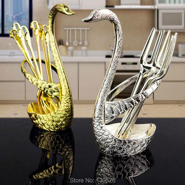 forks creative golden swan fruit fork set dessert rack tableware wedding gift kitchen accessories tools
forks creative golden swan fruit fork set dessert rack tableware wedding gift kitchen accessories tools