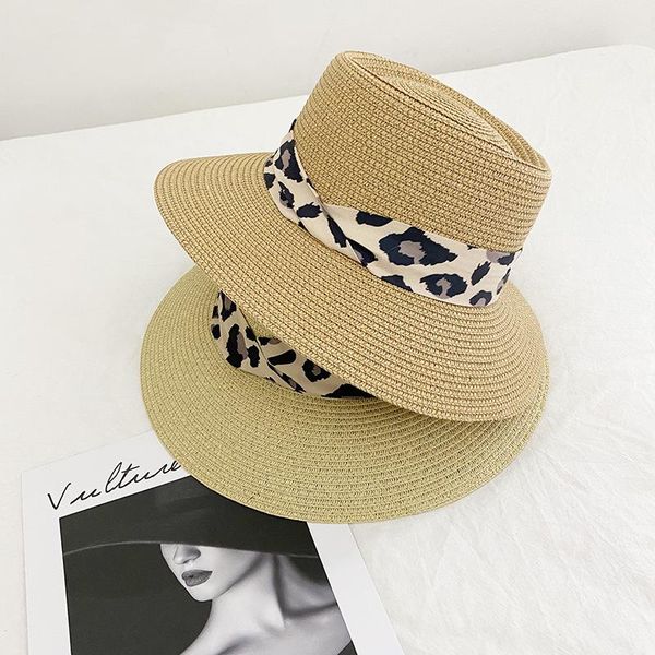 wide brim hats sun leopard ribbon decor straw hat european retro braided female loose sunscreen sunshade flat cap visors panama, Blue;gray
wide brim hats sun leopard ribbon decor straw hat european retro braided female loose sunscreen sunshade flat cap visors panama, Blue;gray