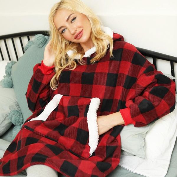 women's hoodies & sweatshirts plaid hoodie sweatshirt women oversized winter sherpa blanket with sleeve fleece pullover female hoody sw, Black
women's hoodies & sweatshirts plaid hoodie sweatshirt women oversized winter sherpa blanket with sleeve fleece pullover female hoody sw, Black