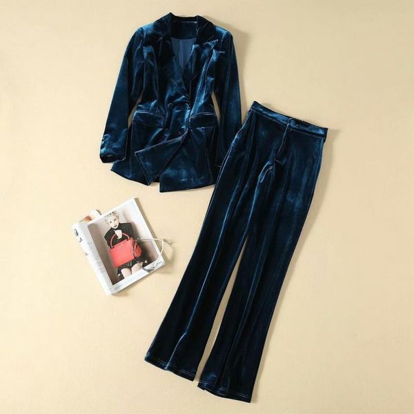 women's suits & blazers 2021 autumn winter fashion blazer sets women velvet jacket+full length pant female, White;black
women's suits & blazers 2021 autumn winter fashion blazer sets women velvet jacket+full length pant female, White;black