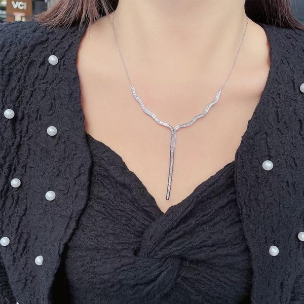 chains designer style big y-shape alphabet pendant chain zircon necklace punk hip-hop fashion women's stainless steel jewelry, Silver
chains designer style big y-shape alphabet pendant chain zircon necklace punk hip-hop fashion women's stainless steel jewelry, Silver