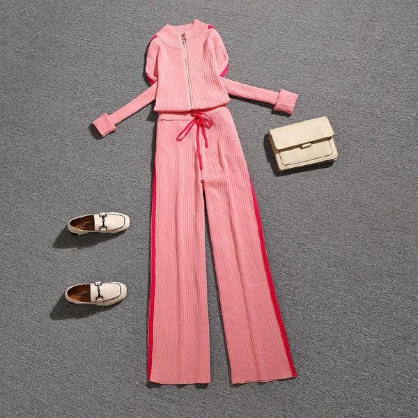 women's two piece pants amolapha women casual loose knitted clothing set zipper cardigan +elastic waist wide legs trouser female autumn, White
women's two piece pants amolapha women casual loose knitted clothing set zipper cardigan +elastic waist wide legs trouser female autumn, White