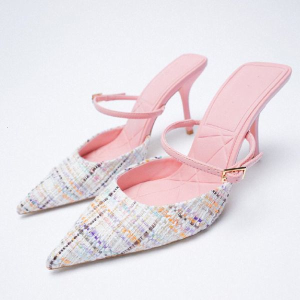 dress shoes za new arrival high heel single for women summer autumn pointed toe thin muller tweed sandals dg6h, Black
dress shoes za new arrival high heel single for women summer autumn pointed toe thin muller tweed sandals dg6h, Black