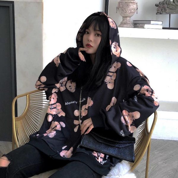 women's hoodies & sweatshirts cute bear print jacket zipper hoodie coat women autumn winter casual girls loose hooded tracksuit female, Black
women's hoodies & sweatshirts cute bear print jacket zipper hoodie coat women autumn winter casual girls loose hooded tracksuit female, Black