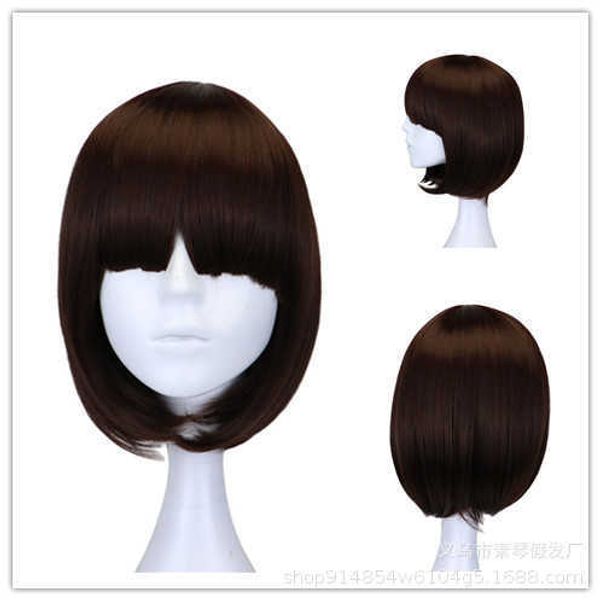 wig fashion short trim face bobo hair cover, Black