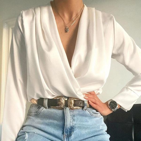 women's blouses & shirts elegant fashion v- neck women blouse office ladies casual long sleeve spring autumn female party chiffon, White
women's blouses & shirts elegant fashion v- neck women blouse office ladies casual long sleeve spring autumn female party chiffon, White