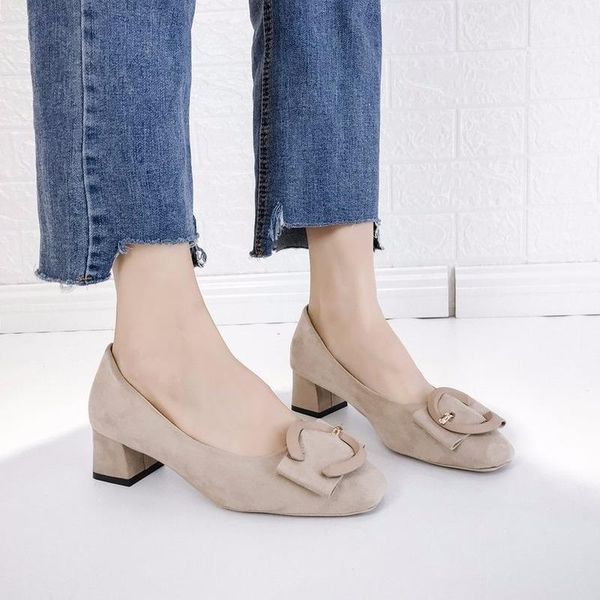dress shoes 2021 spring autumn women woman pumps square head round buckle thick heels casual slip on shallow ladies, Black
dress shoes 2021 spring autumn women woman pumps square head round buckle thick heels casual slip on shallow ladies, Black