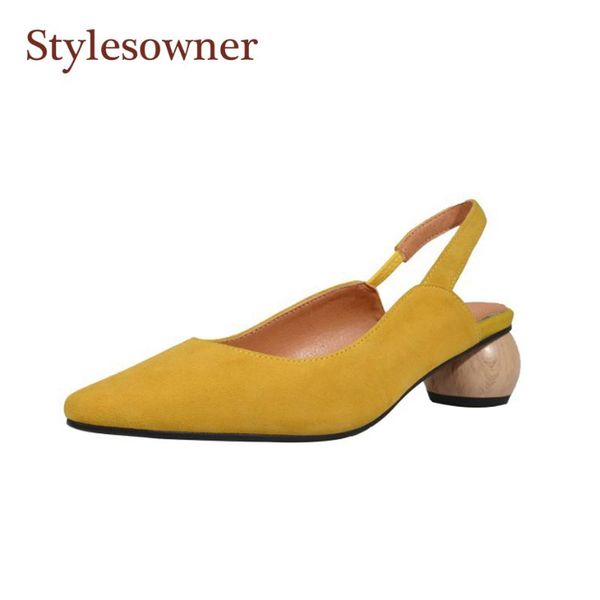 stylesowner 2021 arrival spring suede leather sandal shoe pointed toe shallow mouth elegant round heel slingback sandals, Black
stylesowner 2021 arrival spring suede leather sandal shoe pointed toe shallow mouth elegant round heel slingback sandals, Black