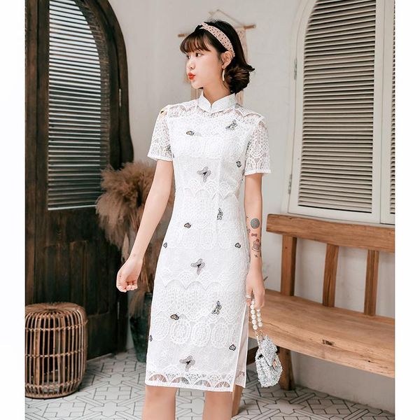 ethnic clothing arrival lace short qipao vestidso white elegant mandarin collar cheongsam high split handmade button chinese dress, Red
ethnic clothing arrival lace short qipao vestidso white elegant mandarin collar cheongsam high split handmade button chinese dress, Red