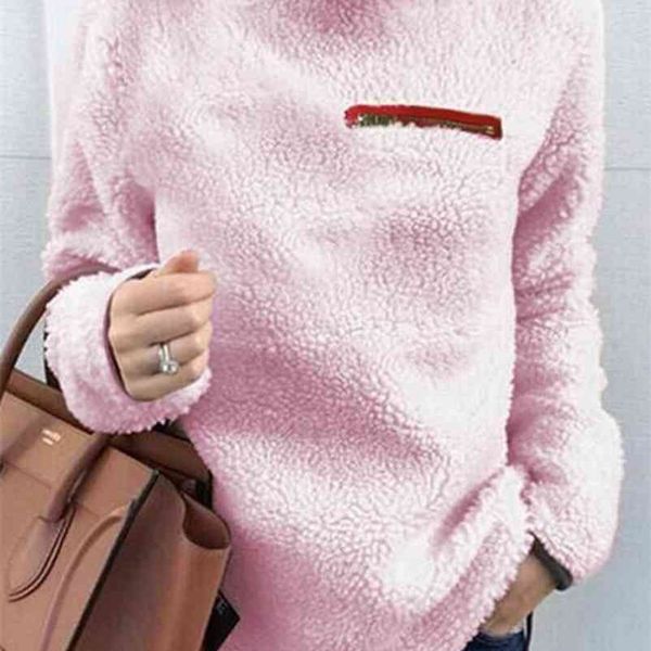 women sweatshirts autumn winter long sleeve plush warm pullover tunic female pink ladies clothing zipper streetwear 210426, Black
women sweatshirts autumn winter long sleeve plush warm pullover tunic female pink ladies clothing zipper streetwear 210426, Black
