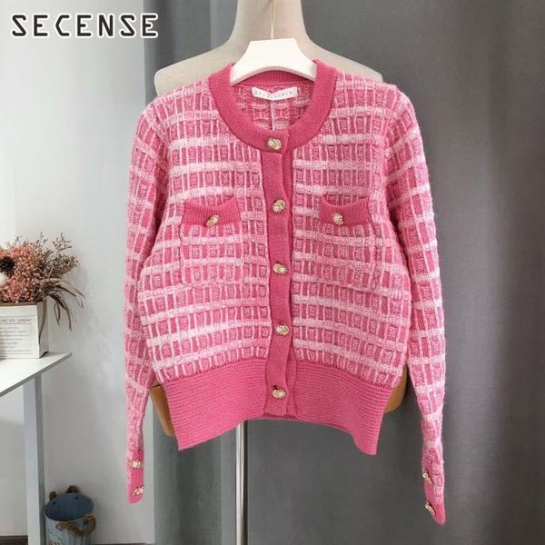 women's knits & tees bright silk cardigan pink single-breasted sweater plaid jacket loose spring women clothing 2021 fashion secense, White
women's knits & tees bright silk cardigan pink single-breasted sweater plaid jacket loose spring women clothing 2021 fashion secense, White
