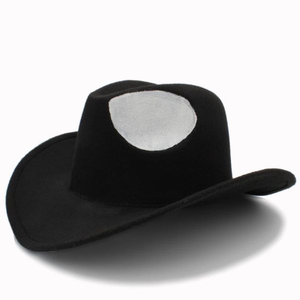 cloches 100% hand painted men wool hollow western cowboy hat roll-up brim black alien sombrero hombre fedora cap size 56-58cm, Blue;gray
cloches 100% hand painted men wool hollow western cowboy hat roll-up brim black alien sombrero hombre fedora cap size 56-58cm, Blue;gray